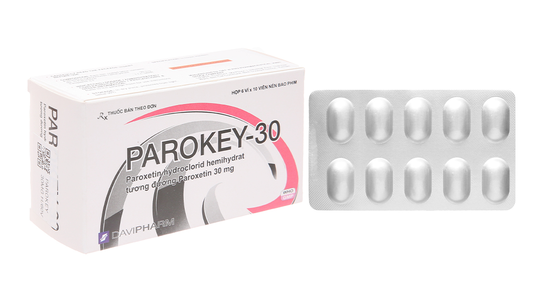 Parokey-30 trị trầm cảm, rối loạn lo âu (6 vỉ x 10 viên)