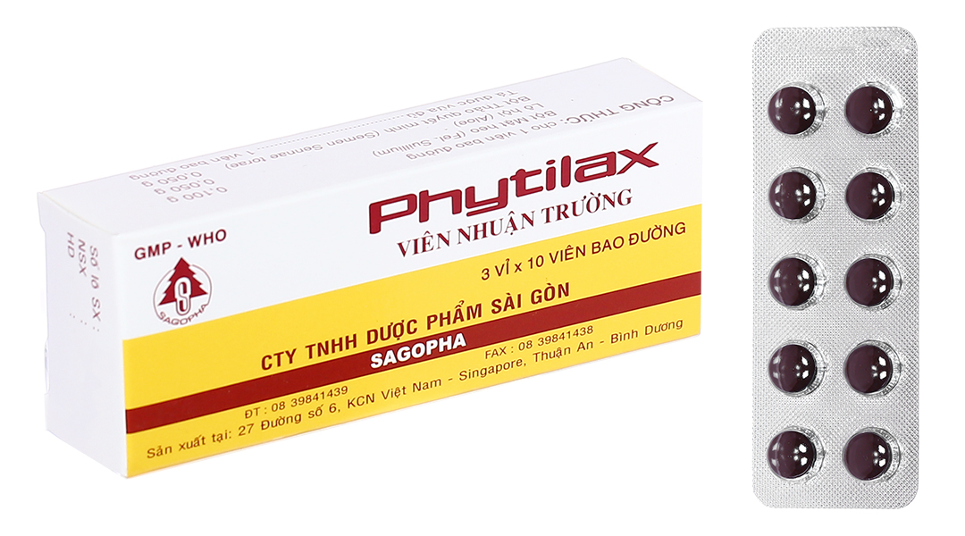 Phytilax trị táo bón, thông mật (3 vỉ x 10 viên)