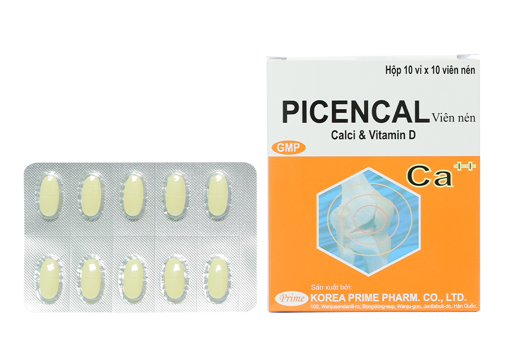 Picencal trị loãng xương, nhuyễn xương (10 vỉ x 10 viên)