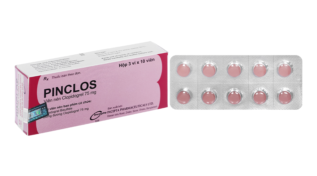 Pinclos 75mg ngừa xơ vữa động mạch (3 vỉ x 10 viên)