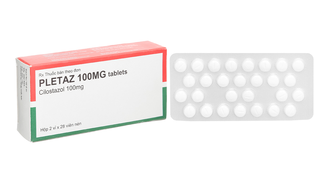 Pletaz 100mg tablets trị bệnh lý mạch máu ngoại biên (2 vỉ x 28 viên)