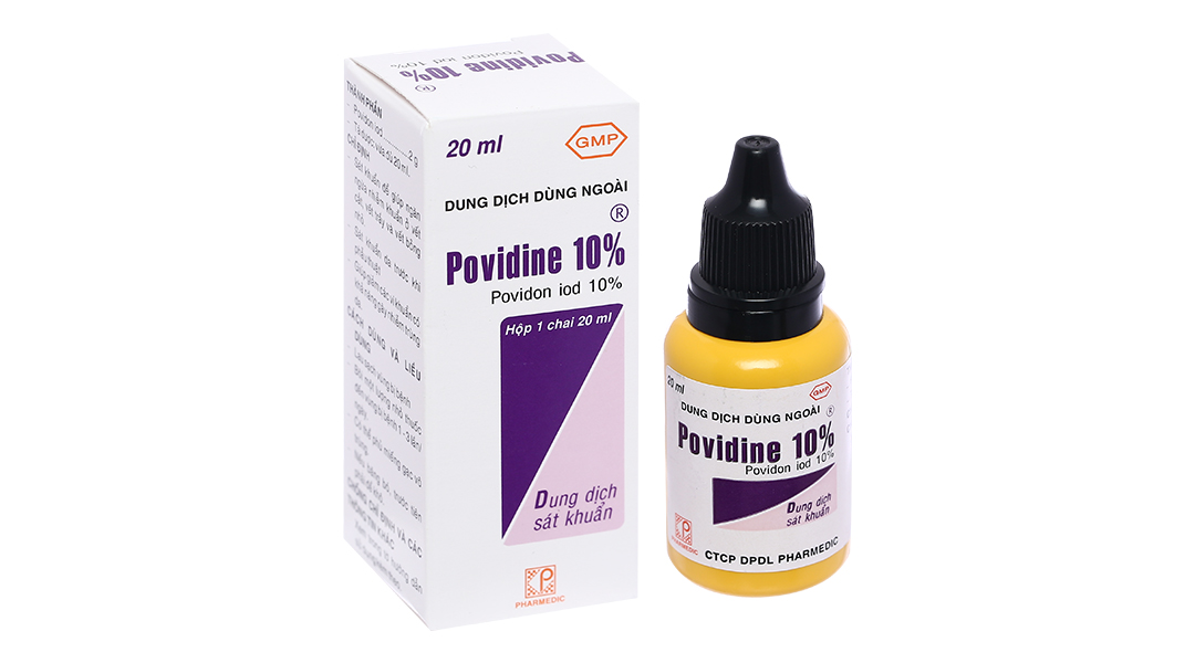 Dung dịch sát khuẩn Povidine 10% ngừa nhiễm khuẩn vết thương chai 20ml