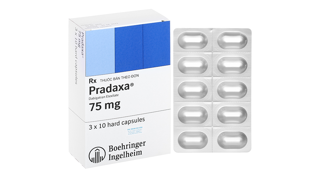 Pradaxa 75mg phòng và trị huyết khối (3 vỉ x 10 viên)