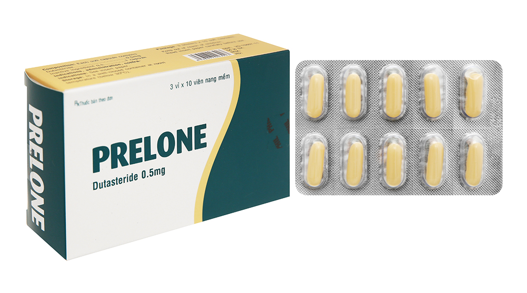 Prelone 0.5mg trị phì đại tuyến tiền liệt (3 vỉ x 10 viên)