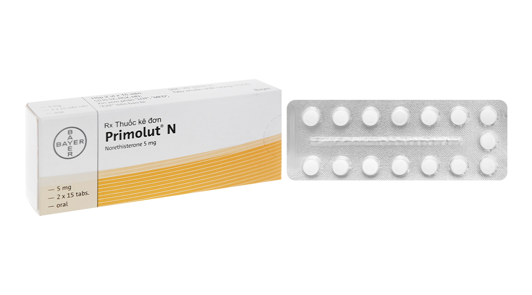 Primolut N 5mg điều kinh, trị vô kinh (2 vỉ x 15 viên)