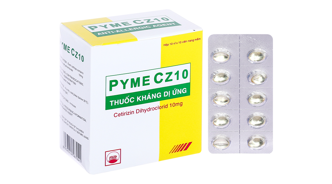 Pyme CZ10 trị viêm mũi dị ứng, mày đay (10 vỉ x 10 viên)