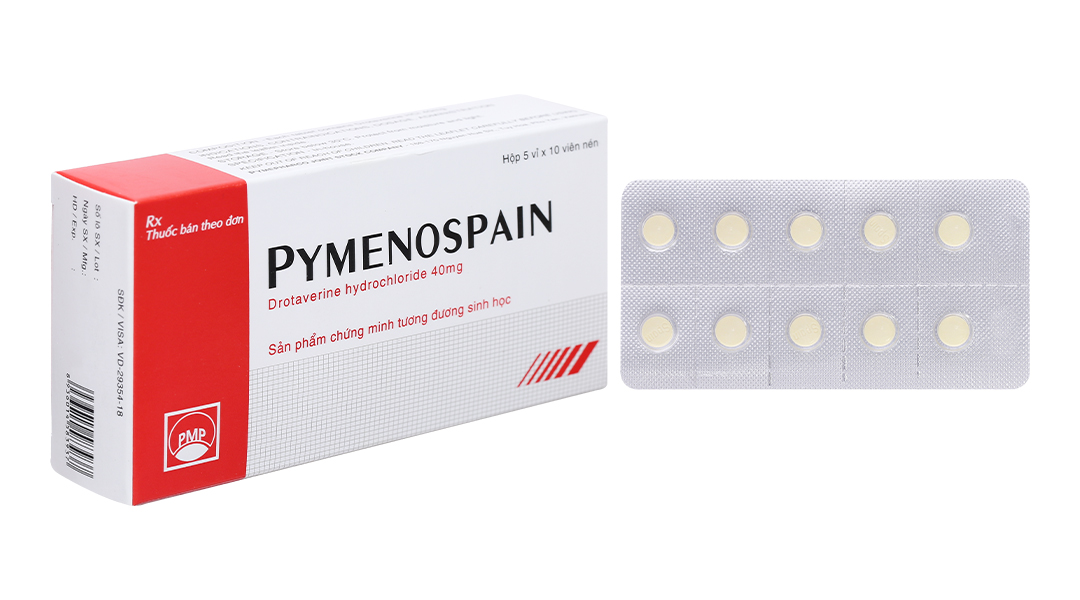 Pymenospain 40mg giảm đau do co thắt tiêu hóa (5 vỉ x 10 viên)