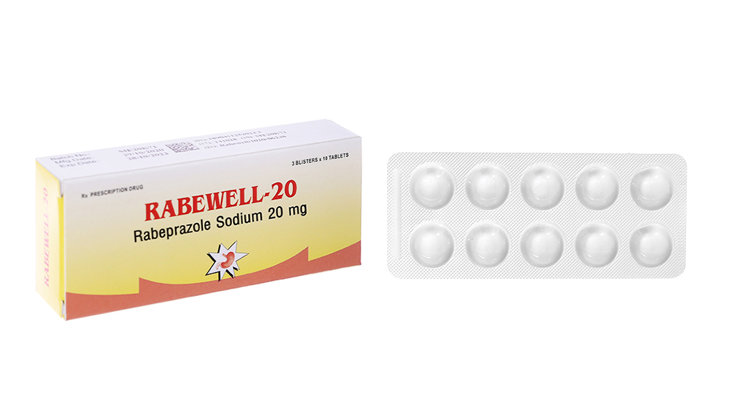 Rabewell-20 trị trào ngược dạ dày, thực quản (3 vỉ x 10 viên)