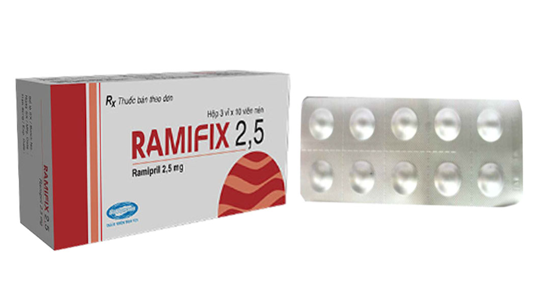 Ramifix 2.5mg trị tăng huyết áp, suy tim (3 vỉ x 10 viên)