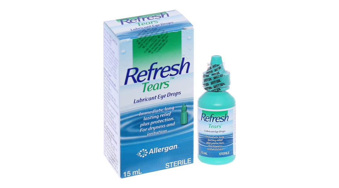 Thuốc nhỏ làm trơn mắt Refresh Tears 0.5% giảm kích ứng mắt, khô mắt lọ 15ml