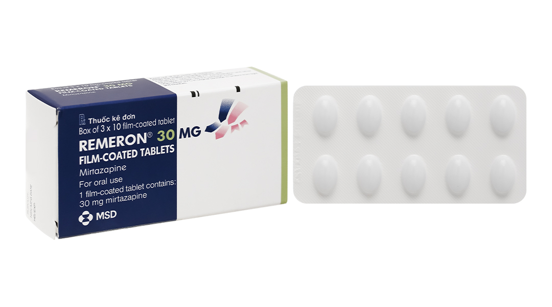 Remeron 30mg trị trầm cảm (3 vỉ x 10 viên)