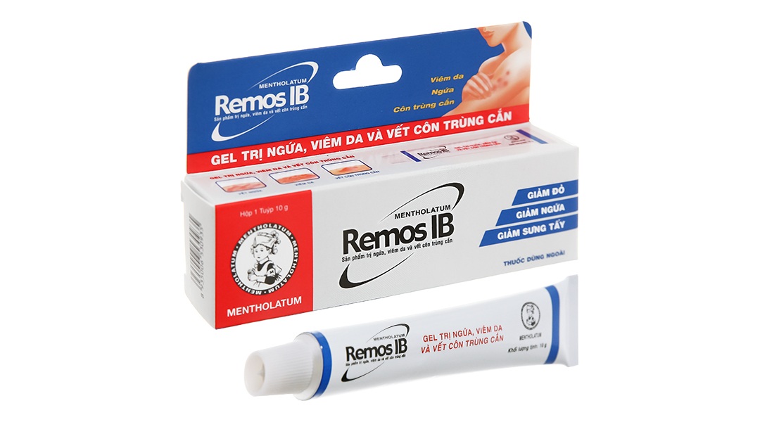 Gel bôi Remos IB trị viêm da, côn trùng đốt tuýp 10g