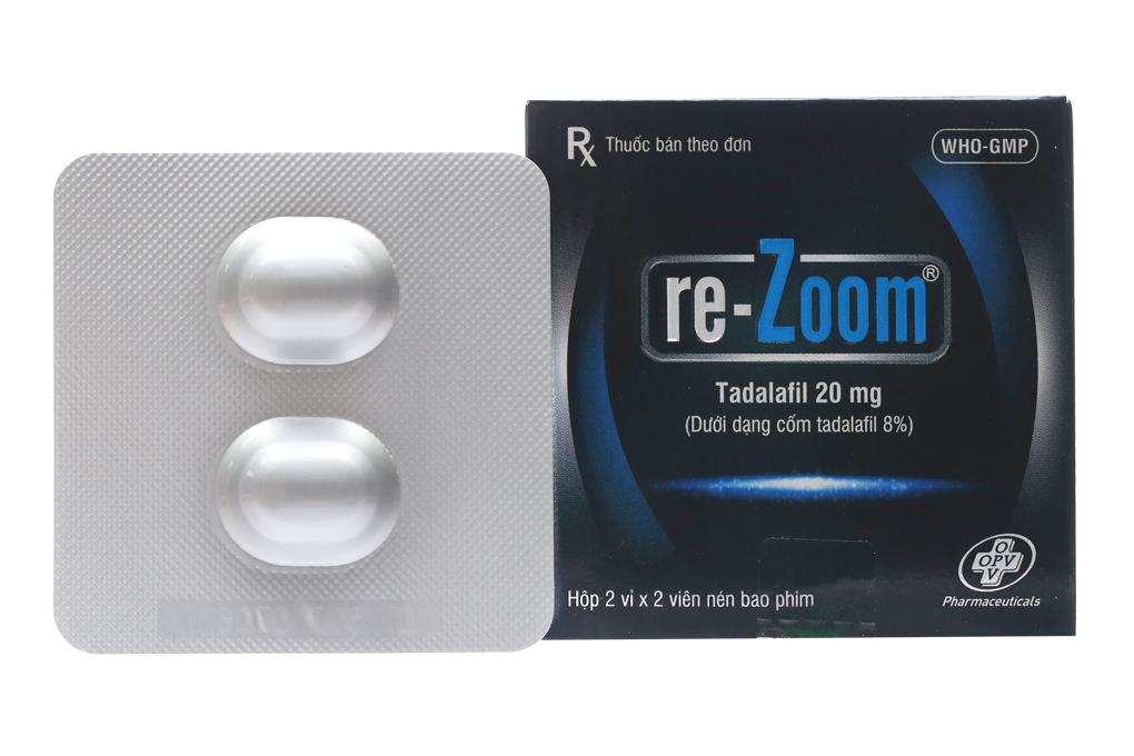 Re-Zoom 20mg trị rối loạn cương dương (2 vỉ x 2 viên)