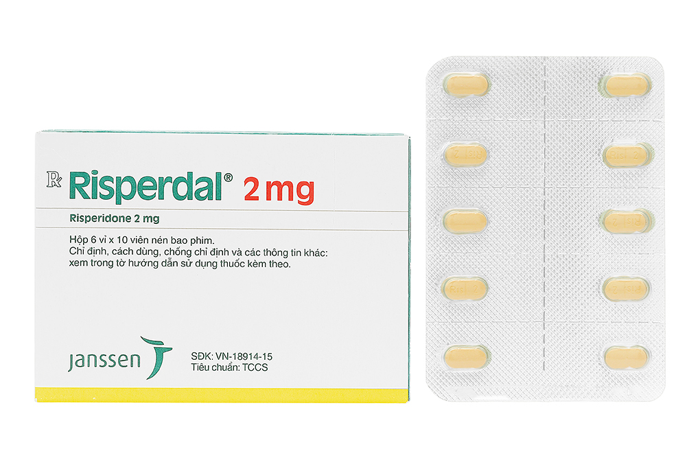 Risperdal 2mg trị tâm thần phân liệt (6 vỉ x 10 viên)