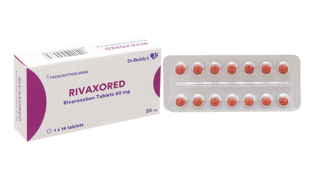 Rivaxored 20mg phòng và trị huyết khối (1 vỉ x 14 viên)