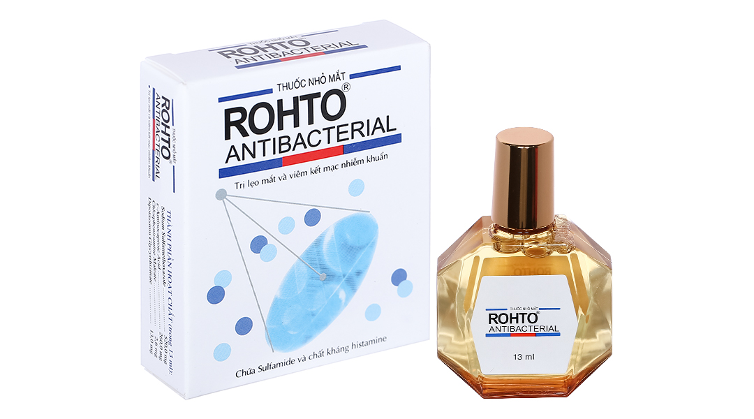 Thuốc nhỏ mắt Rohto Antibacterial trị ngứa mắt, nhiễm khuẩn mắt chai 13ml