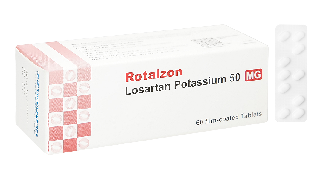 Rotalzon 50mg trị tăng huyết áp (6 vỉ x 10 viên)