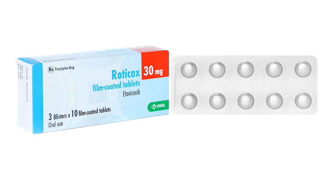 Roticox 30mg giảm đau, kháng viêm xương khớp (3 vỉ x 10 viên)