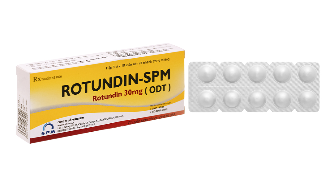 Rotundin-SPM 30mg an thần, giảm lo âu (3 vỉ x 10 viên)