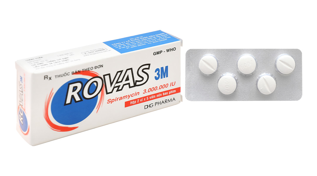 Rovas 3M 3M.IU trị nhiễm khuẩn (2 vỉ x 5 viên)