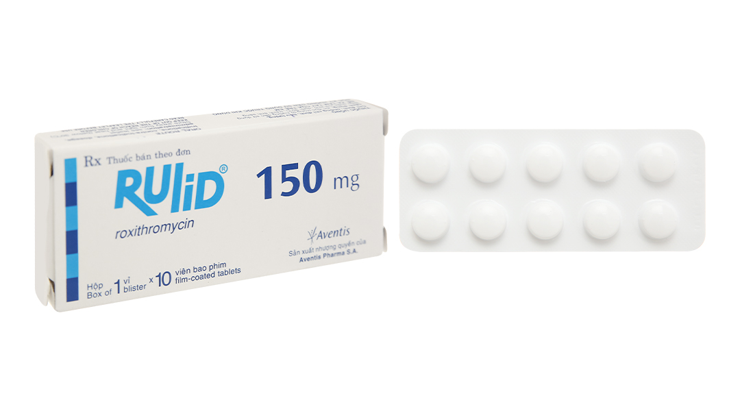 Rulid 150mg trị nhiễm khuẩn (1 vỉ x 10 viên)