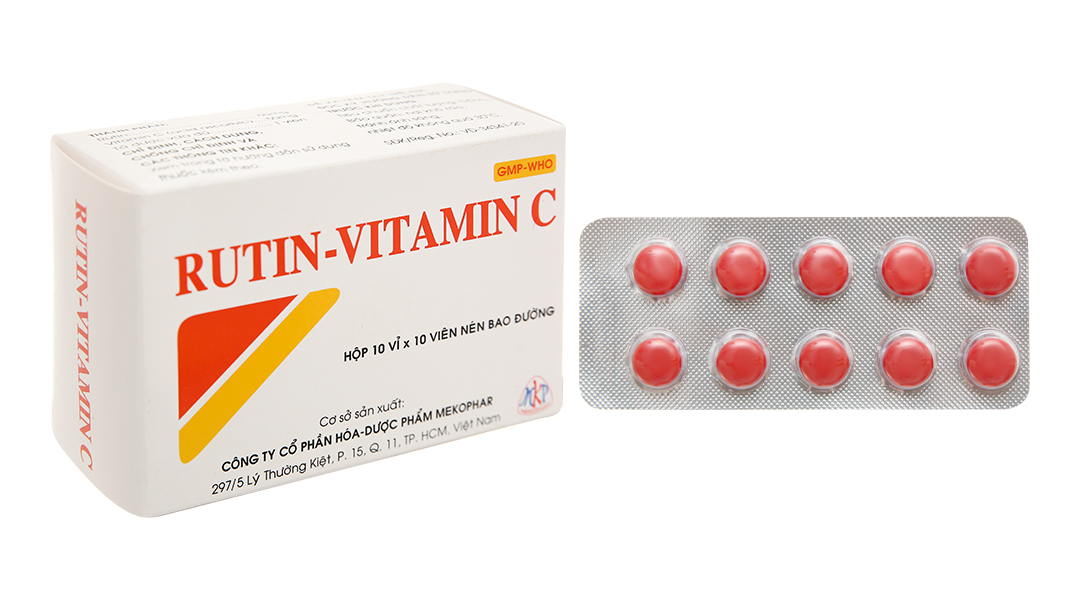 Rutin-Vitamin C trị trĩ, suy giãn tĩnh mạch (10 vỉ x 10 viên)