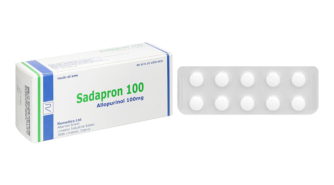 Sadapron 100 trị gout, tăng acid uric huyết (5 vỉ x 10 viên)