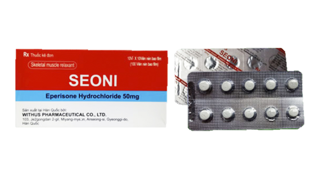 Seoni 50mg giãn cơ, trị co cứng cơ (10 vỉ x 10 viên)