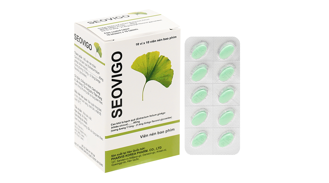 Seovigo 80mg trị rối loạn tuần hoàn não và ngoại biên (10 vỉ x 10 viên)