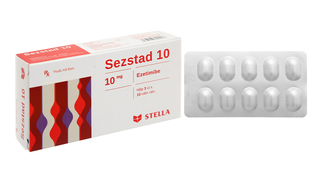 Sezstad 10 trị rối loạn lipid máu (3 vỉ x 10 viên)