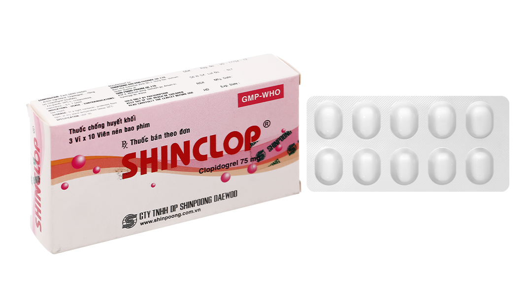 Shinclop 75mg ngừa xơ vữa động mạch (3 vỉ x 10 viên)