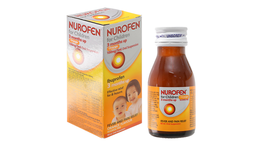 Hỗn dịch uống Nurofen 100mg/5ml giảm đau, hạ sốt chai 60ml