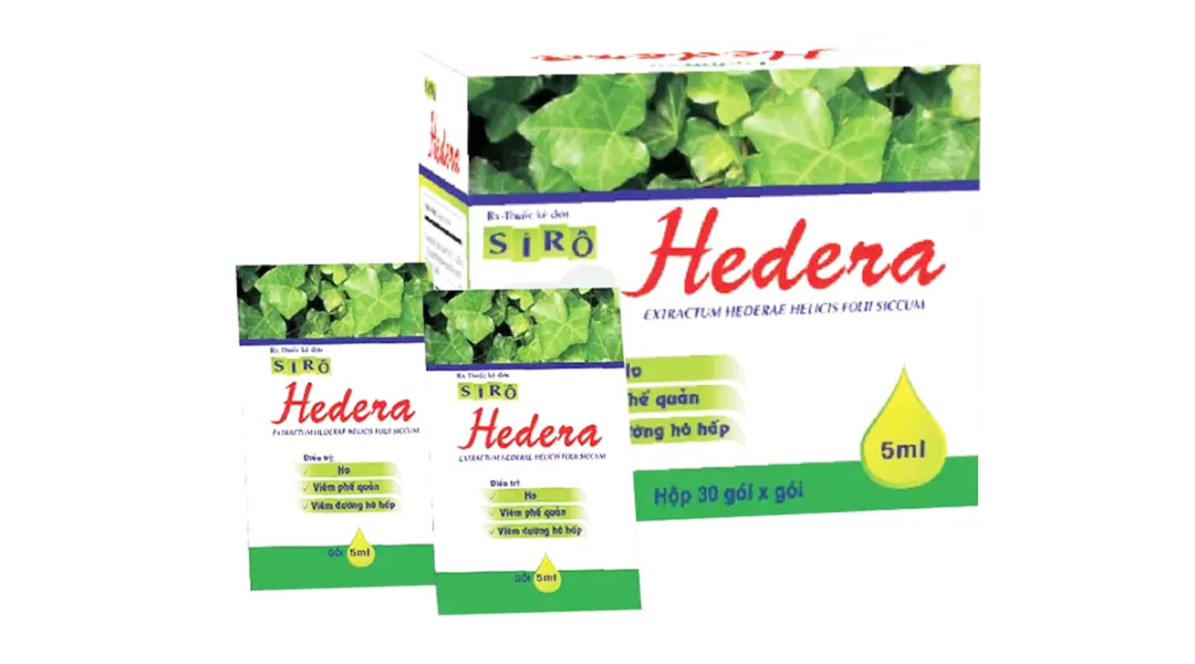 Siro Hedera trị viêm đường hô hấp có kèm ho, triệu chứng viêm phế quản (30 gói x 5ml)