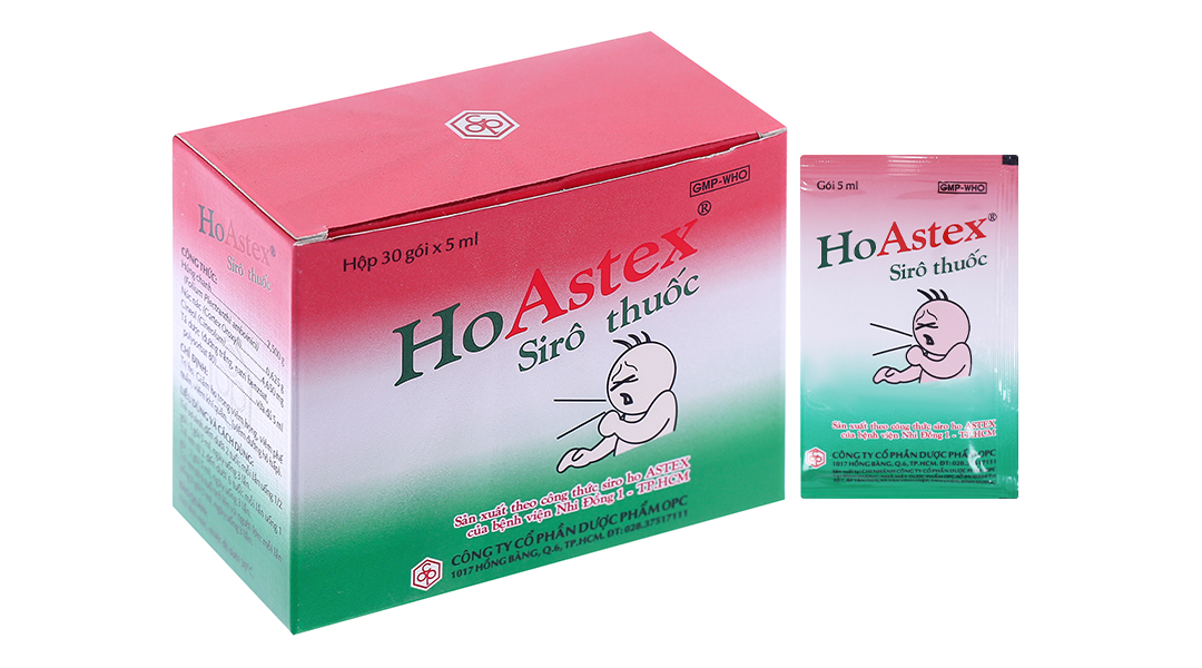 Siro HoAstex trị ho, viêm phế quản (30 gói x 5ml)