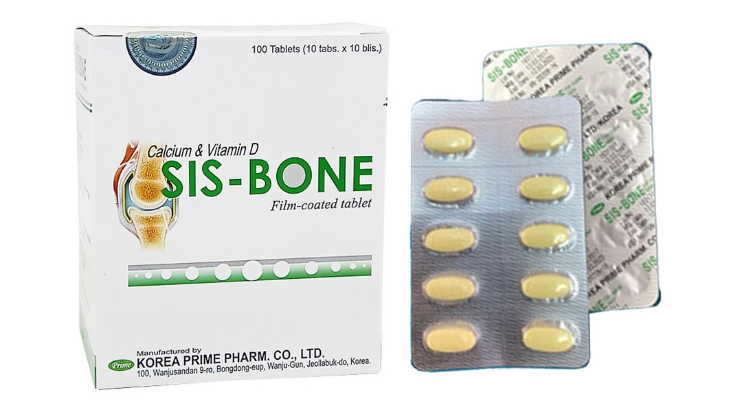 Sis-Bone bổ sung canxi, trị loãng xương (10 vỉ x 10 viên)