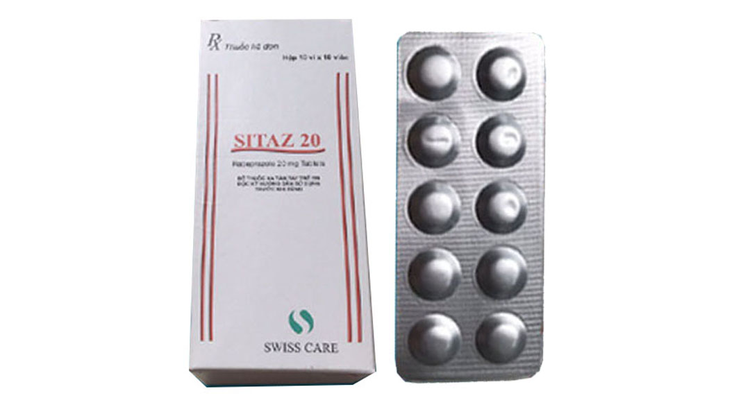 Sitaz 20 trị trào ngược dạ dày, thực quản (10 vỉ x 10 viên)