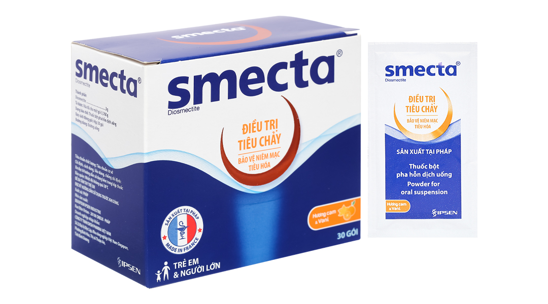 Thuốc bột pha hỗn dịch uống Smecta 3g trị tiêu chảy (30 gói x 3.76g)