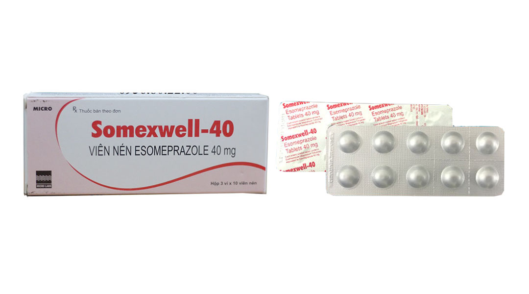 Somexwell-40 trị trào ngược dạ dày, thực quản (3 vỉ x 10 viên)