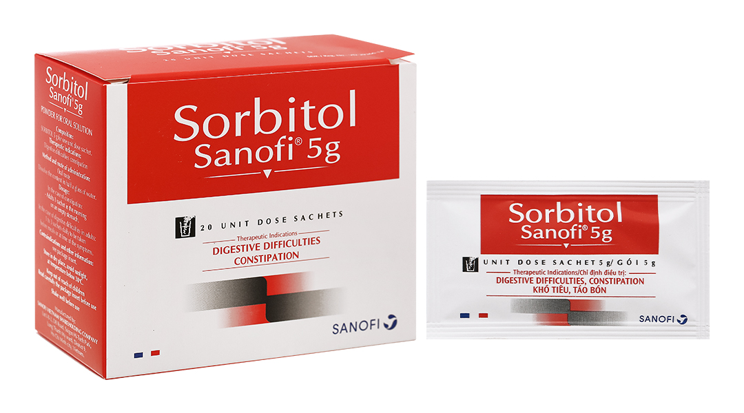 Thuốc bột Sorbitol Sanofi 5g trị táo bón (20 gói x 5g)