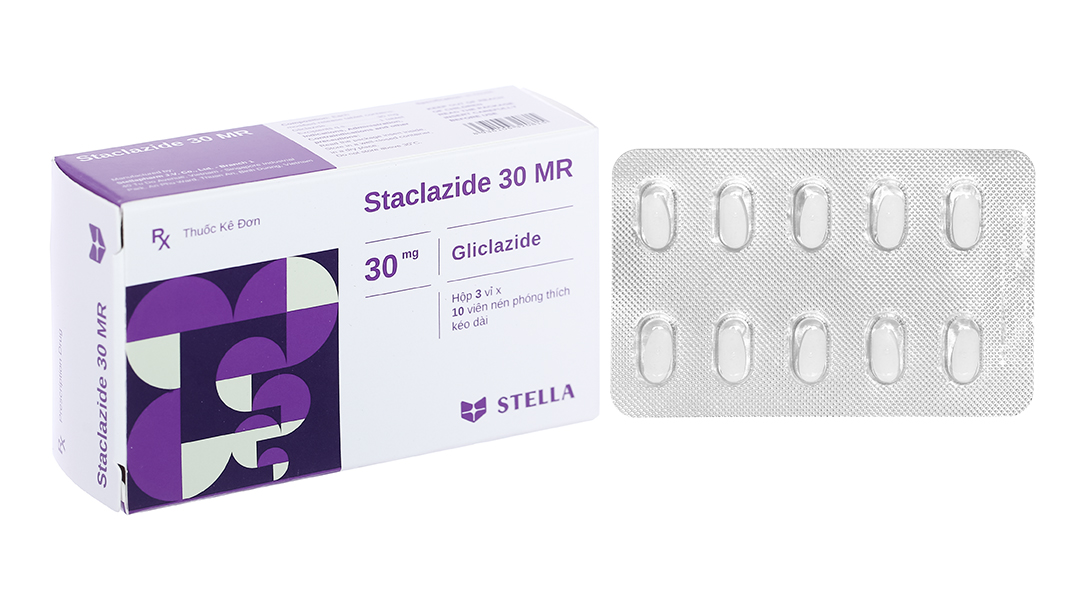 Staclazide 30 MR trị đái tháo đường (3 vỉ x 10 viên)