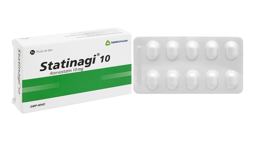 Statinagi 10 trị rối loạn lipid máu (3 vỉ x 10 viên)