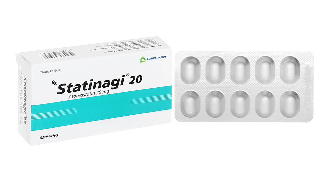 Statinagi 20 trị rối loạn lipid máu (3 vỉ x 10 viên)