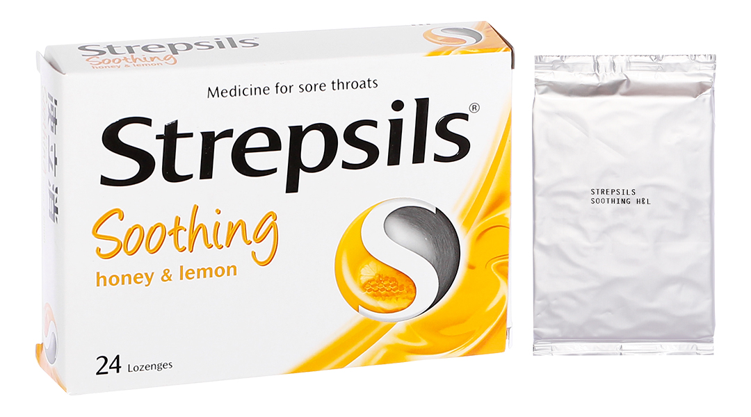 Viên ngậm Strepsils Soothing Honey & Lemon giảm đau họng (2 vỉ x 12 viên)