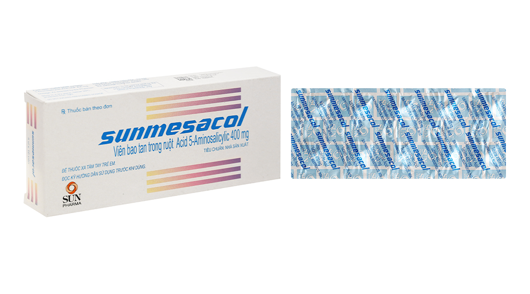 Sunmesacol 400mg trị viêm loét đại tràng (5 vỉ x 10 viên)