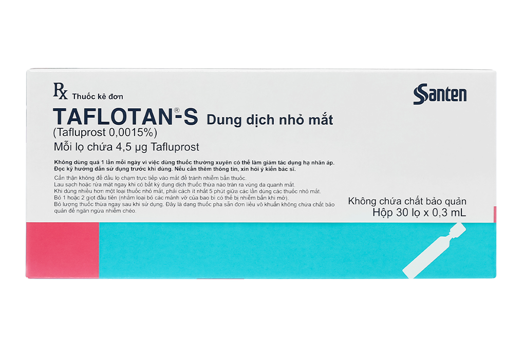 Dung dịch nhỏ mắt Taflotan-S 0.0015% trị tăng nhãn áp (30 ống x 0.3ml)