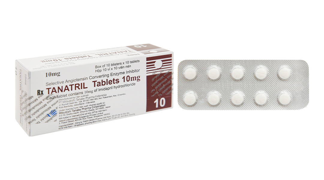 Tanatril Tablets 10mg trị tăng huyết áp (10 vỉ x 10 viên)