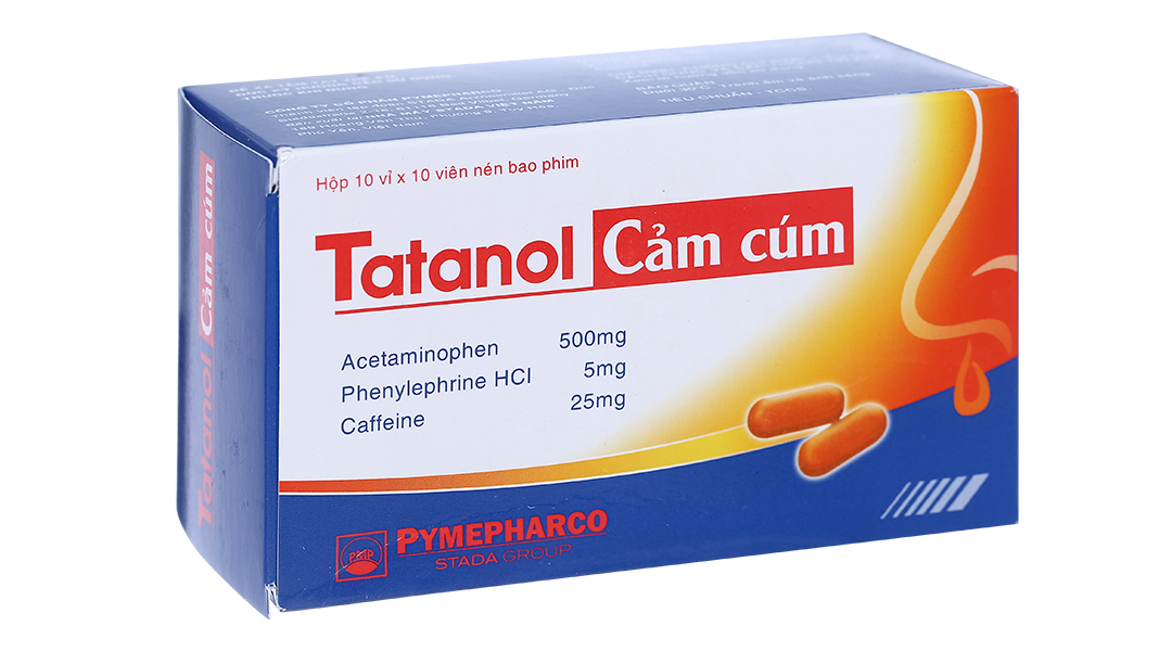 Tatanol Cảm Cúm trị cảm cúm, cảm lạnh (10 vỉ x 10 viên)