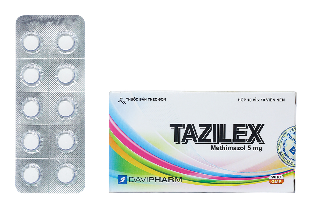 Tazilex 5mg trị bệnh lý tuyến giáp (10 vỉ x 10 viên)