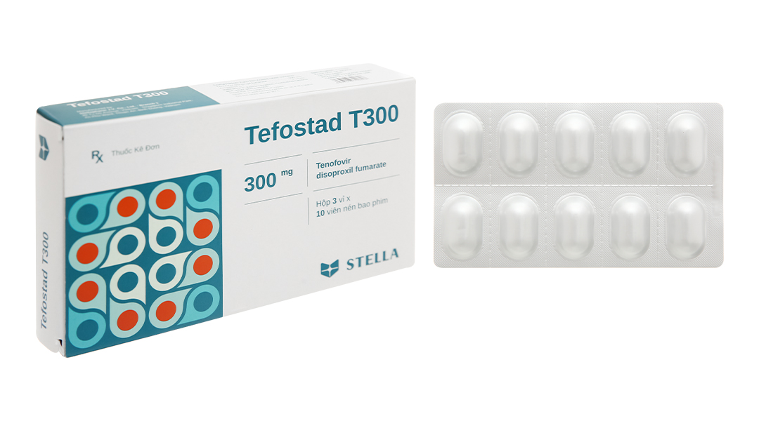 Tefostad T300 thuốc kháng virus, trị viêm gan B (3 vỉ x 10 viên)