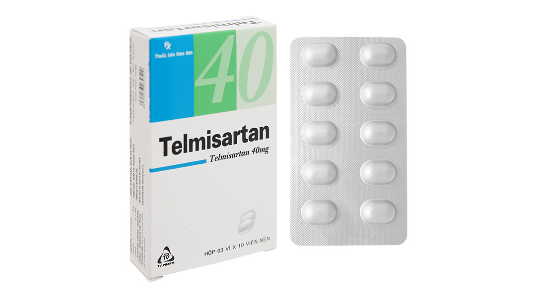 Telmisartan TV.Pharm 40mg trị tăng huyết áp (3 vỉ x 10 viên)